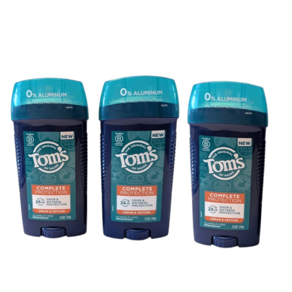 Tom's of Maine Complete Protection Cedar Vetiver Aluminum-Free Deodorant 3 Pack